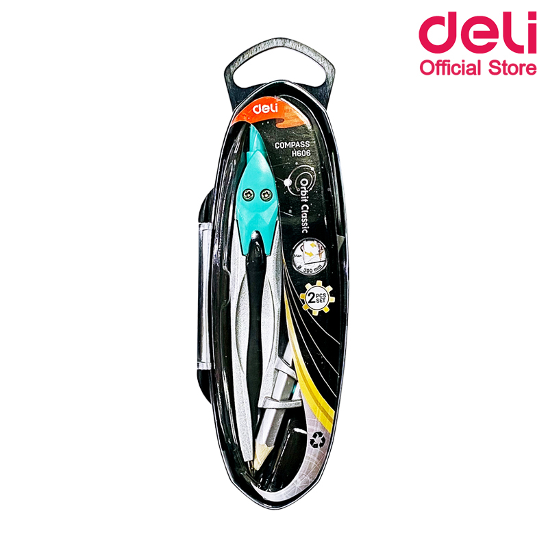 deli-h606-compass-ชุดวงเวียน-ดินสอไม้-วงเวียน-เครื่องเขียน-อุปกรณ์เครื่องเขียน-อุปกรณ์การเรียน-ชุดเรขา