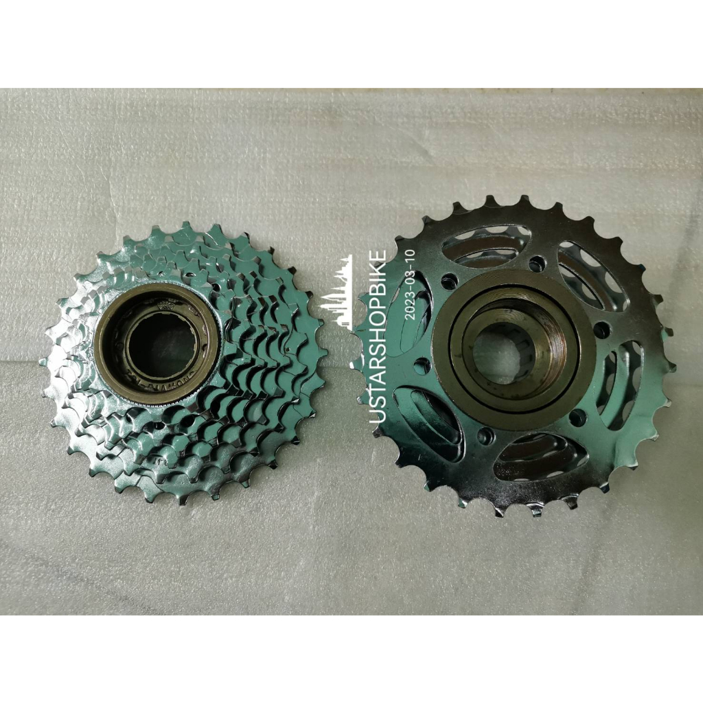 เฟืองจักรยาน-เฟืองเกลียวจักรยาน-7-8-9-10-speed-ชุบโครเมี่ยม-สีเงิน-เฟืองเกลียวเสือภูเขา-เฟืองเกลียวเสือหมอบ