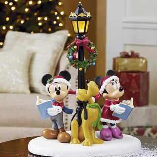 พร้อมส่ง Disney Mickey &amp; Minnie Christmas Carolers Table Top Ornament