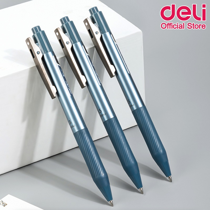 deli-s18-gel-pen-ปากกา-ปากกาเจล-หมึกน้ำเงิน-0-5mm-แพ็คกล่อง-12-แท่ง-ปากกา-อุปกรณ์การเรียน-เครื่องเขียน-ปากกาเจลราคาถูก