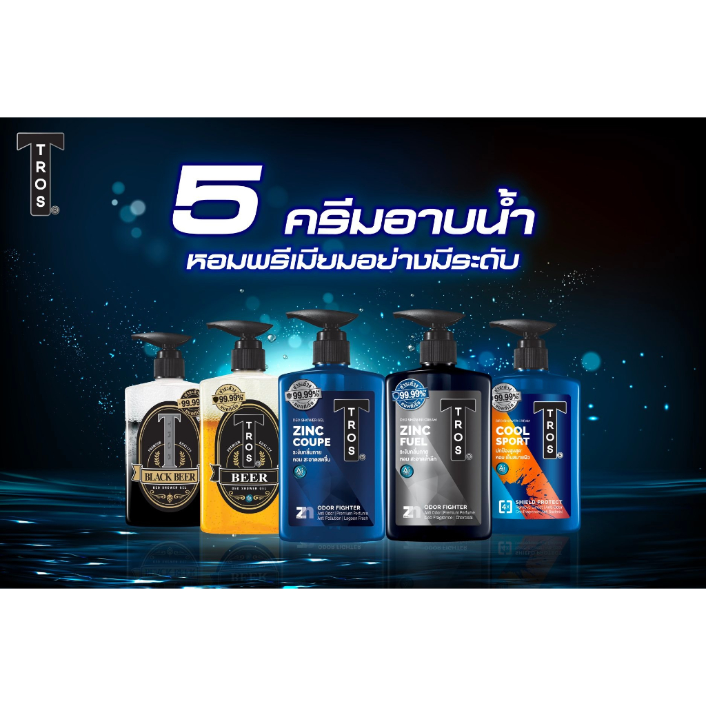 ภาพหน้าปกสินค้าTROS ทรอส ครีมอาบน้ำ สบู่เหลว สำหรับผู้ชาย 450 มล.