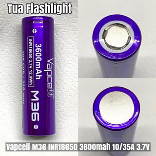 ภาพหน้าปกสินค้าถ่านไฟฉายขนาด 18650 Vapcell M36 3600mah 10/35A 3.7V ที่เกี่ยวข้อง