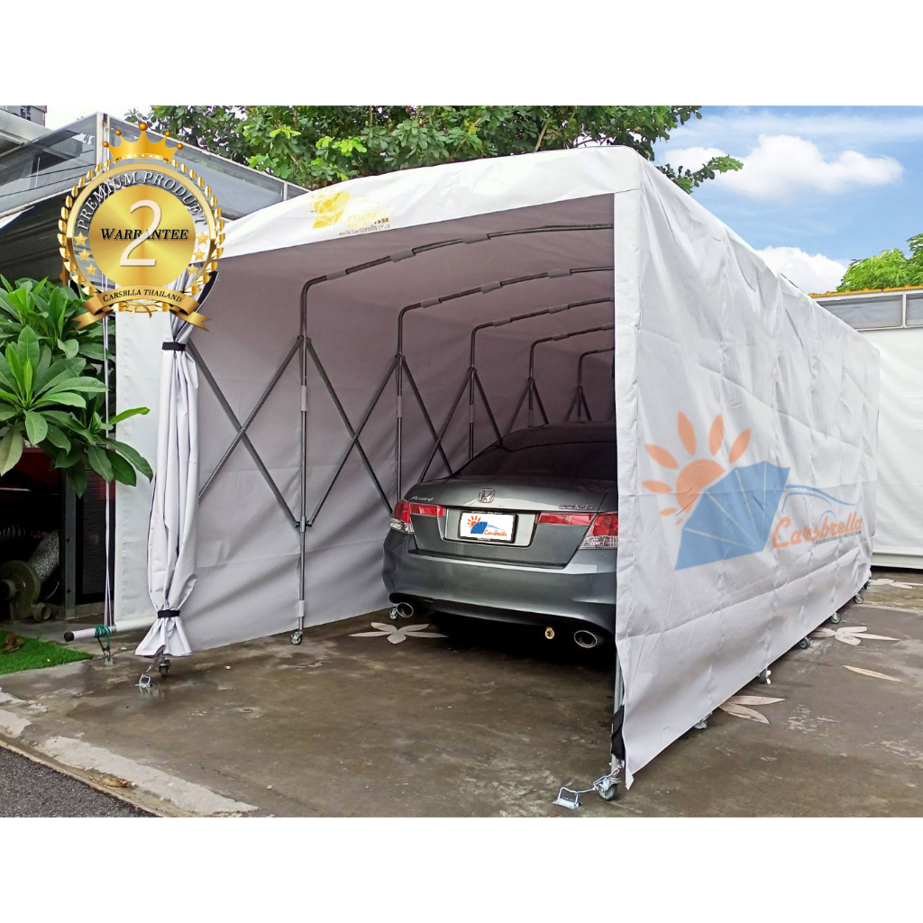 เต๊นท์จอดรถพับได้-โรงจอดรถสำเร็จรูป-carsbrella-รุ่น-sunshine-b-215cm-สามารถ-ยืด-หด-พับ-เก็บ-ได้-ใช้งานสะดวก