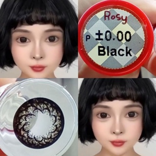 คอนแทคเลนส์ บิ๊กอาย รุ่น Rosy สีดำ/Black ค่าสายตาปกติ (0.00) เปลี่ยนแทนทุกเดือน