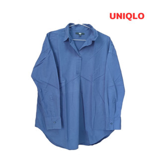 Uniqlo(M) เสื้อเชิ้ตแขนยาว สีกรม