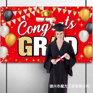 ป้ายฉาก ป้ายผ้า CONGRATS CONGRATULATION​ ป้ายBackdrop งานรับปริญญา(CON​ BD)