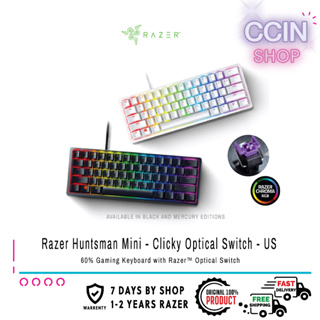 สินค้าของแท้💯 คีย์บอร์ด Razer Huntsman Mini 60% Gaming Keyboard - Clicky Purple Switch