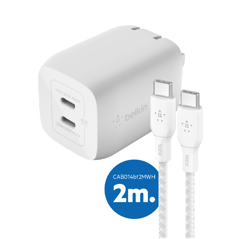 BELKIN Adapter 2 Ports TypeC Charger (5200000000320) White Shopee Thailand