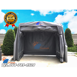 โรงจอดรถสำเร็จรูป CARSBRELLA รุ่น DOUBLE SUNSHINE B สามารถจอดรถได้สองคัน ป้องกันแสงแดด ฝุ่น ฝนและสัตว์เลี้ยง