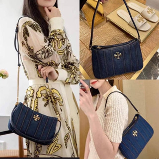 🎀 (สด-ผ่อน) กระเป๋าผ้ายีนส์ 88038 8.5 นิ้ว งาน Shop งานshop Tory Burch Kira Denim Mini Bag