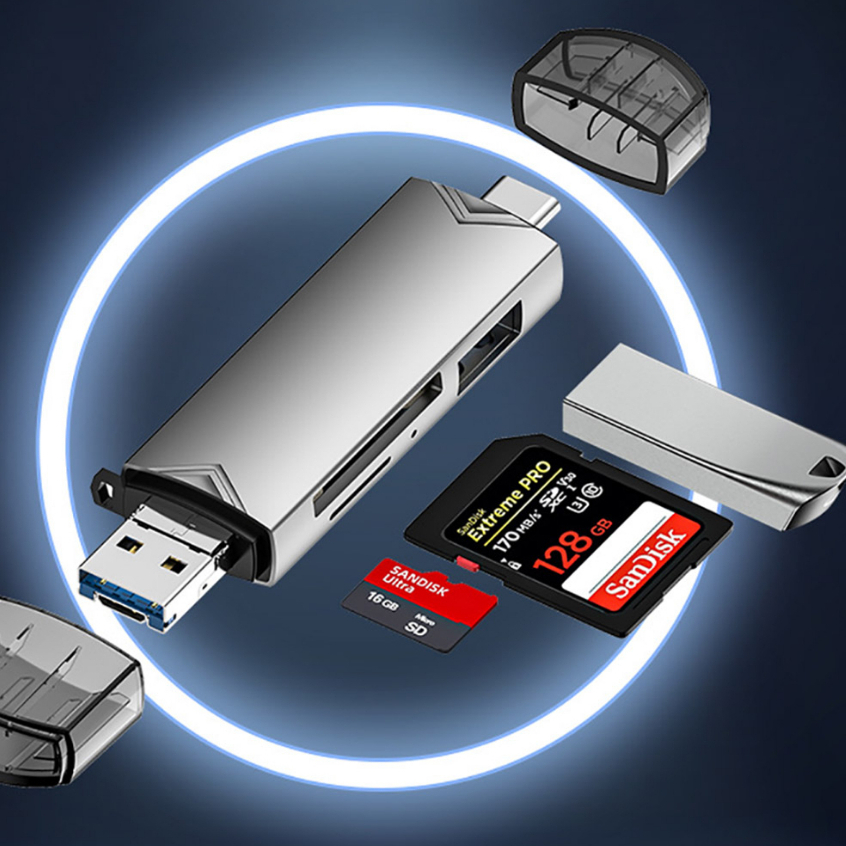 kdt-เครื่องอ่านบัตร-อะแดปเตอร์การ์ดรีดเดอร์-sd-usb-c-card-reader-usb3-0-อะแดปเตอร์-6-ใน-1-type-c-android-c-adapter-ณ-โทรศัพท์มือถือคอมพิวเตอร์มัลติฟังก์ชั่น-otg2-0-sd-tf