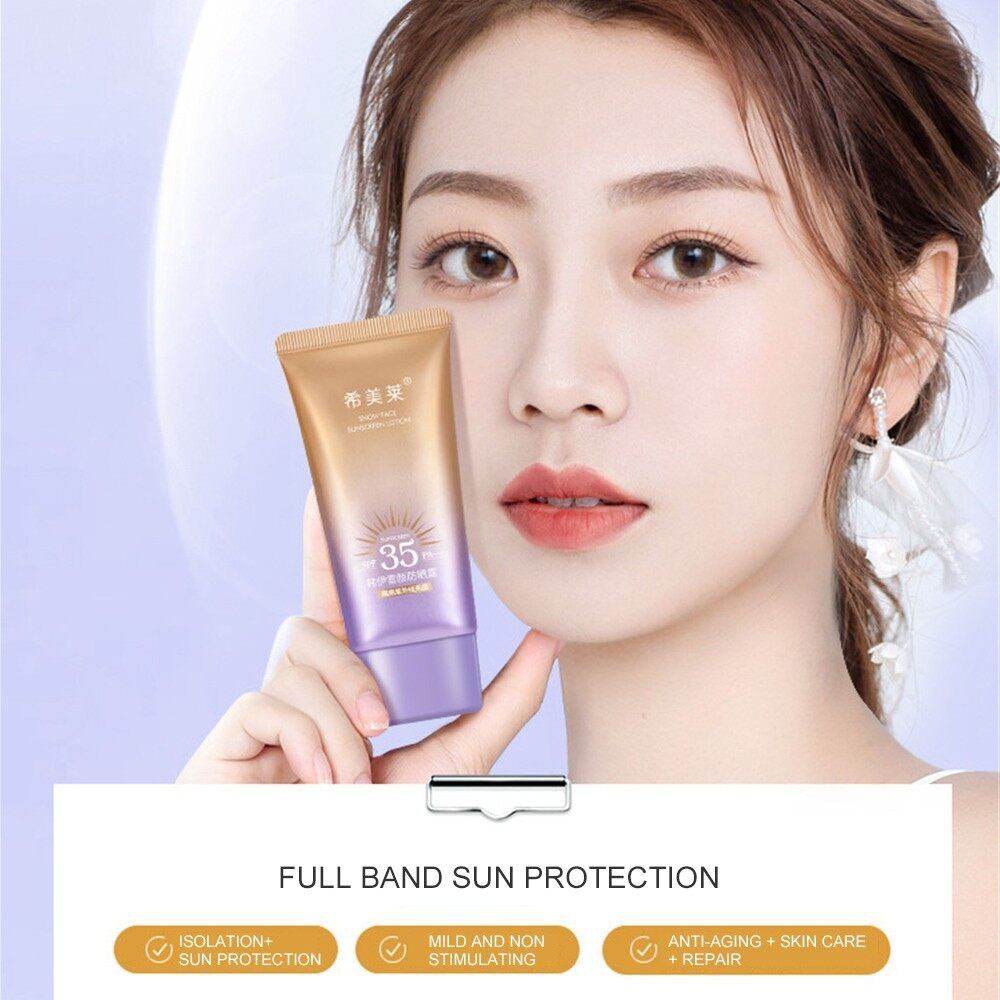 ซื้อ1แถม1-แท้100-กันแดดผิวหน้าฉ่ำวาวผุดผ่อง-หลอดม่วง-spf-35-pa-ครีมกันแดด