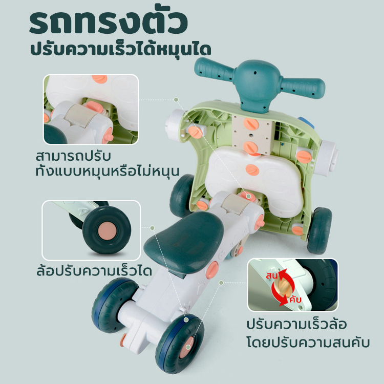 รถหัดเดิน-6in1-รถหัดเดินเด็ก-สำหรับเด็ก-0-3ขวบ-ปรับระดับได้-สีสดใส-รถเข็นเด็ก-รถขาไถเด็ก-รถเด็กเล่น-รถไถหัดเดิน-รถไถเด็ก