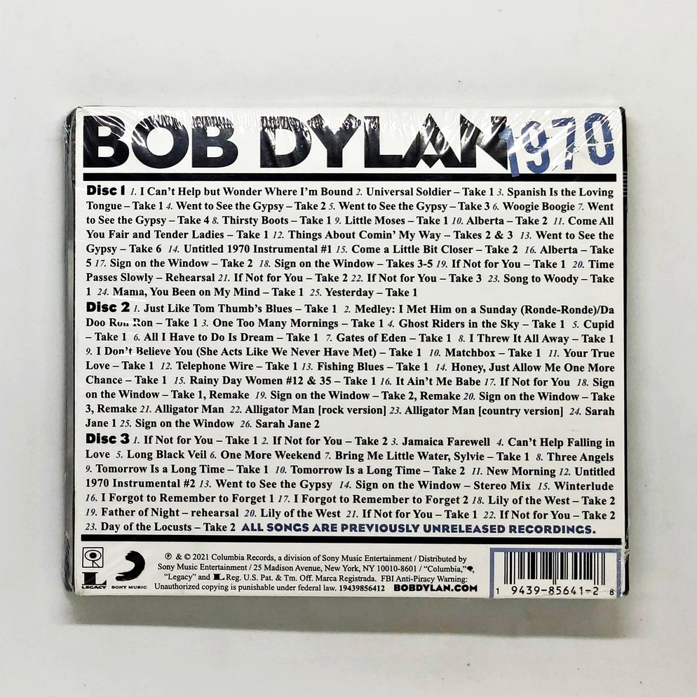 cd-เพลง-bob-dylan-1970-3cd-digipack-packaging-รวมเพลง-74-เพลง-ที่ยังไม่เคยเผยแพร่ที่ไหนมาก่อน