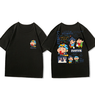 Anime Crayon Shin-chan เสื้อยืดแขนสั้นผ้าฝ้ายแขนสั้นเสื้อยืด INS สุดร้อนแรง