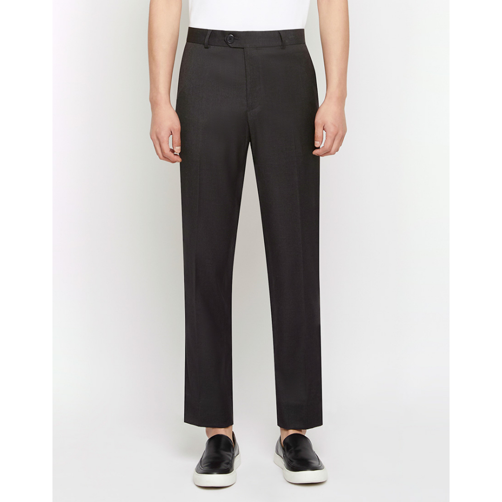 DAPPER กางเกงทำงาน รุ่น Essential Stretch ทรง Regular-Fit สีเทาเข้ม ...