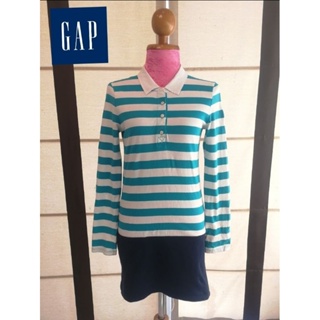 GAP kids 🧒 Brand_2nd hand เสื้อโปโลแซกแขนยาวผ้าฝ้าย 💯%/ Size​ XXL 🇺🇸 / แท้มือสองกระสอบนำเข้า​ (Made in  Vietnam 🇻🇳​)