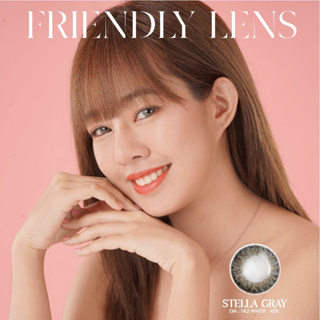 Friendly lens 1คู่ คอนแทคเลนส์ บิ๊กอายตาโต สี SWEETY GRAY /BA 8.6  DIA 14.5 ค่าอมน้ำ42ค่าสายตา 0.00D-10.00D