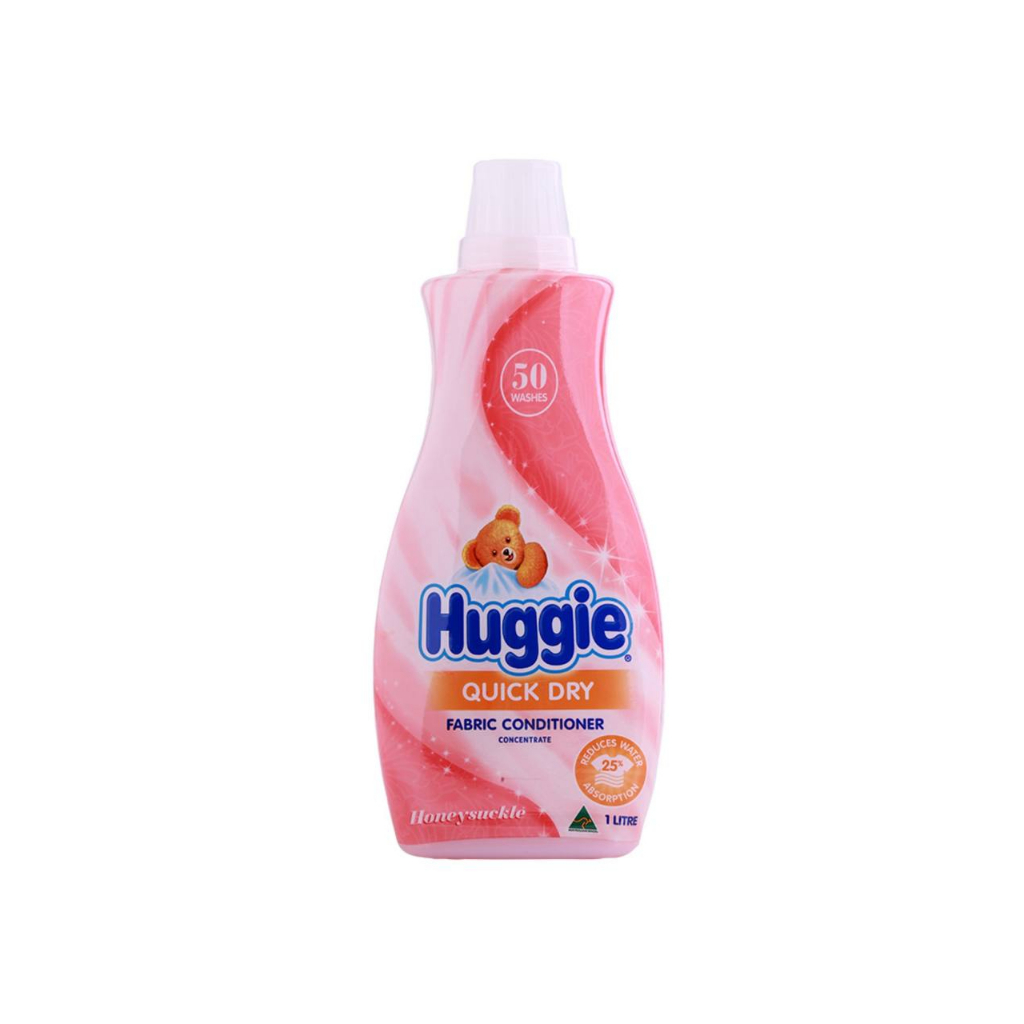 ฮักกี้ น้ำยาปรับผ้านุ่ม กลิ่นดอกสายน้ำผึ้ง ขนาด 1 ลิตร Huggie Quick