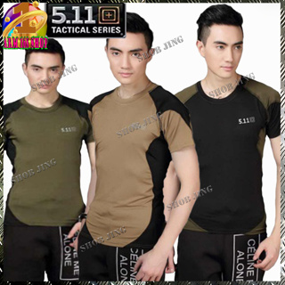 เสื้อยืดคอกลม5.11 Tactical เสื้อยืดคอกลมไม่ยืด ไม่ย้วย ไม่ต้องรีด เสื้อยืดใส่สบายเหมาะเดินป่าลาดตระเวนแห้งเร็วแฟชั่นผ้าน