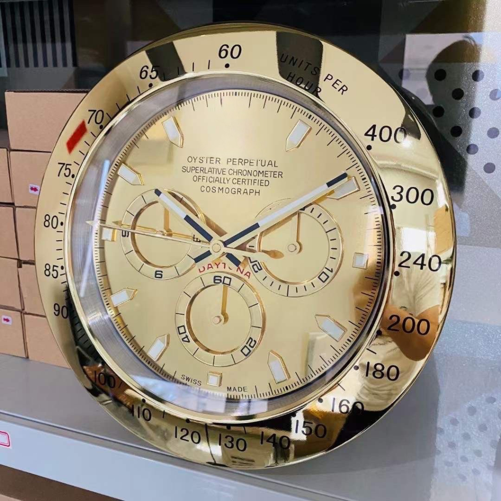 นาฬิกาแขวนผนังrolex-daytona-วัสดุสแตนเลสแท้ทั้งเรือน-เดินเรียบ-สินค้าตรงตามรูป100