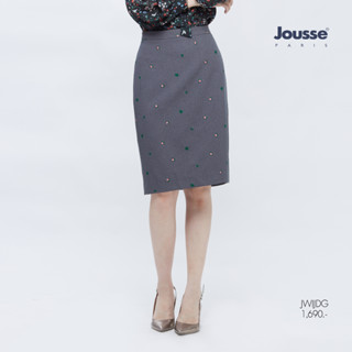 Jousse กระโปรงทรงแคบ ทำงาน skirt ปักลายทรงเบสิค (JWIJDG)