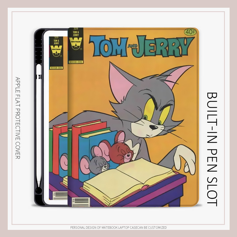 tom-jerry-เคสไอเเพด-air4-5-mini1-2-3-4-5-6-เคส-ipad-10-2-gen7-8-9-gen10-case-ipad-2022-pro11-cat-mouse-พร้อมถาดใส่ปากกา