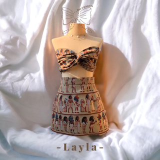 BO.RAAAAN - รุ่น " LAYLA CROP " - เกาะอก และ กระโปรงผ้าทอ