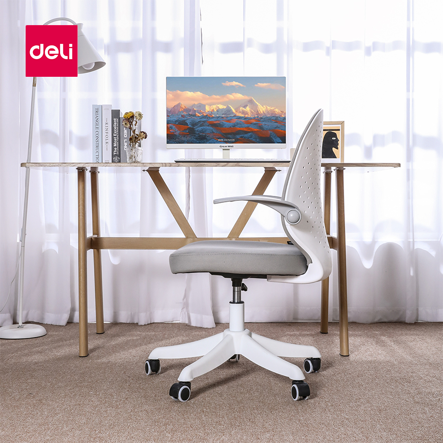 deli-เก้าอี้ทำงาน-เพื่อสุขภาพ-สำหรับใช้ที่บ้าน-ใช้งานอเนกประสงค์-ที่รองแขนพับได้-ปรับความสูงได้-office-chair