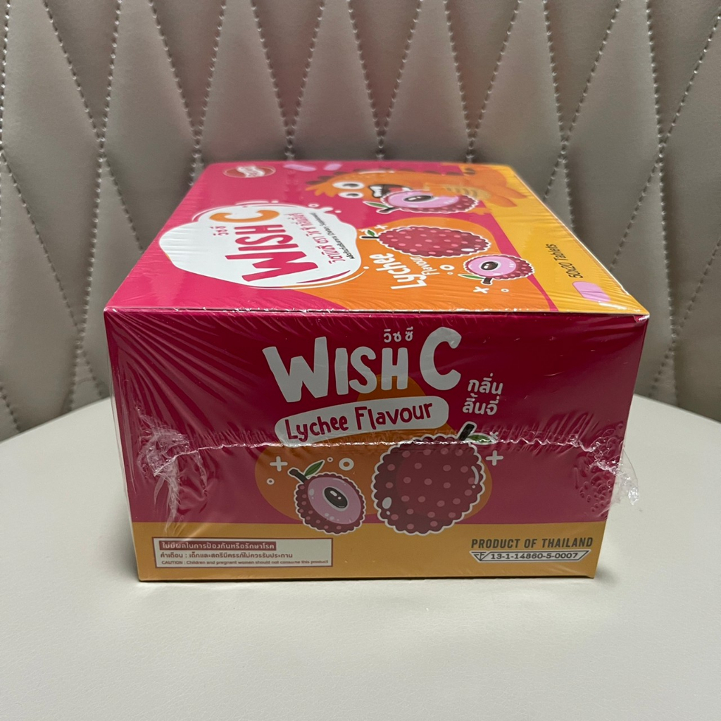 gt-ซอง-20-เม็ด-lt-wish-c-lychee-20-เม็ด-patar-วิตามินซี-กลิ่นลิ้นจี่-เม็ดอมสำหรับเด็ก-ล๊อตใหม่ล่าสุด-16-6-24