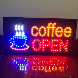 ป้ายไฟ coffee OPEN ป้ายไฟกล่อง  ประหยัดไฟ เสียบปลั๊กไฟบ้าน เพิ่มเอกลักษณ์สีสัน ตกแต่งสวยงาม  พร้อมส่ง🚚📦