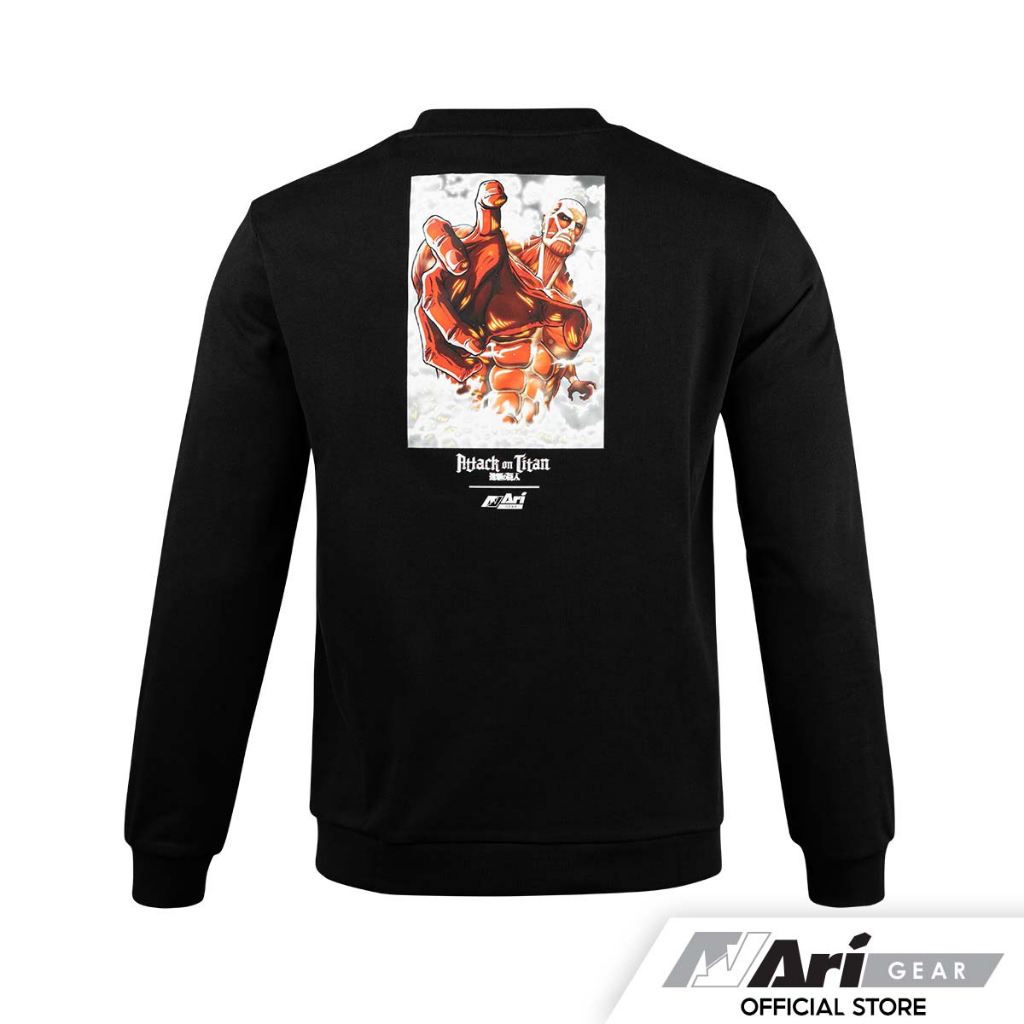 aot-x-ari-colossal-titan-sweatshirt-black-grey-red-เสื้อยืดสเวตเตอร์-อาริ-ไททัน-สีดำ