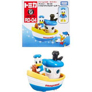 แท้ 100% จากญี่ปุ่น โมเดล ดิสนีย์ เรือ โดนัลดั๊ก Takara Tomy Tomica Ride On Disney Donald Duck &amp; Steam Boat Mini Car