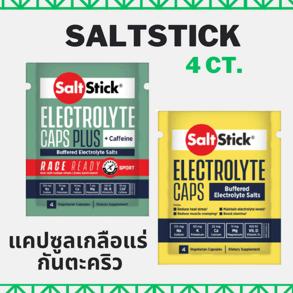 ภาพหน้าปกสินค้าSaltstick Electrolyte Capsule 4 ct. แคปซูลเกลือแร่ กันตะคริว Best By 2025
