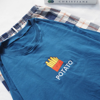 (ขายเฉพาะเสื้อ)เสื้อยืดโอเวอร์ไซส์ Oversize ผ้าคอตตอน ลายPotato