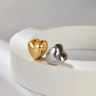 ✨พร้อมส่งจากไทย 🇹🇭 ต่างหู (1 คู่) ต่างหูรูปหัวใจ Heart Shape ต่างหูสไตล์เกาหลี Luxury Earing ทองชุบ 14K สวยมากๆ
