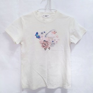 (มือสอง)เสื้อยืด งานป๊อปอัพดอกไม้ น่ารัก สวยหวาน ไม่เคยใส่ซักเก็บอย่างเดียว