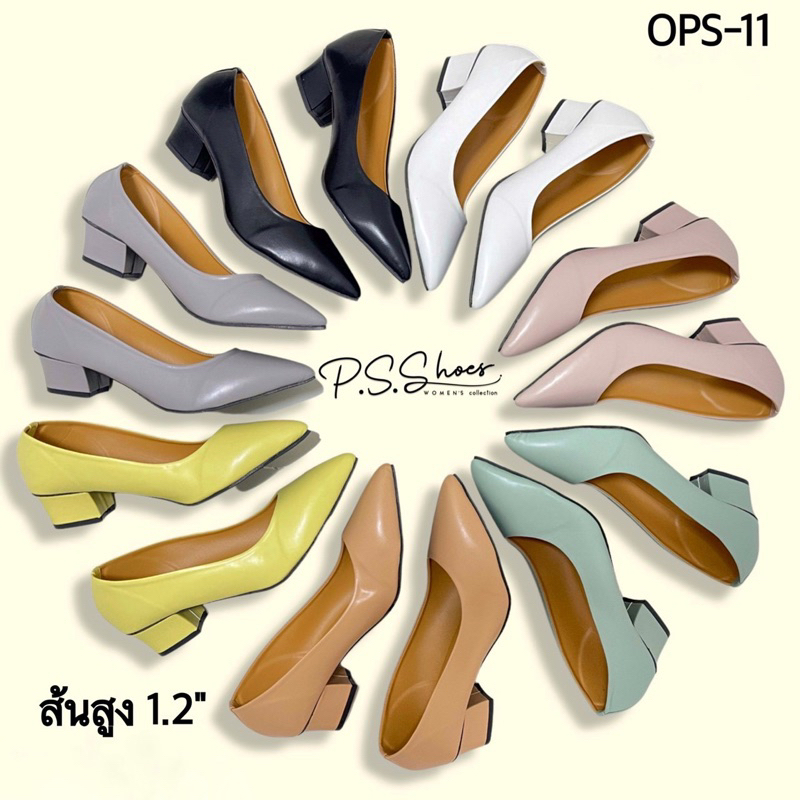 ภาพหน้าปกสินค้ารองเท้าคัชชูไซส์ใหญ่ 41 42 43 44 45 ส้นสูง1.2นิ้ว OPS-11