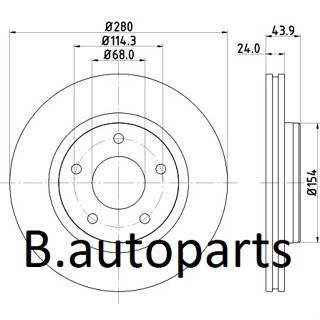 จานเบรคหน้า NISSAN TEANA L33 2013- SYLPHY B17 1.6 1.8 PULSAR C12 C13 1.6 1.8 2013- JUKE F15 2012- RUNSTOP /คู่