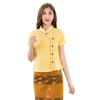 โปรโมชั่น : ❄ลด 15% โค้ด ANURAK7❄ เสื้อพื้นเมืองผู้หญิงคอจีนกุ้น