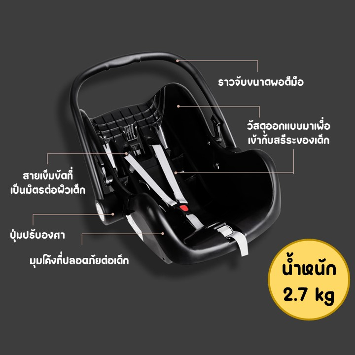 carseat-ตะกร้าเด็กทารก-คาร์ซีดเด็กแรกเกิด-เด็กอ่อน-ตะกร้าหิ้วเด็ก-เบาะนั่งบนรถยนต์สำหรับเด็ก