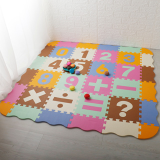 Kids Puzzle Numbers 16 Tiles and Edges Play Mat กระเบื้องปูพื้นเด็ก Interlocking Infant Play Mats