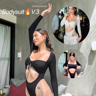Bodysuit V.3(ใส่ได้3แบบ) ดำ/ขาว 🦊 บอดี้สูท แขนยาวเรียบร้อย🤪เว้าอกเว้าเอว สวยแซ่บค่าา ผ้ายืดนุ่มๆเข้ารูปตามตัววใส่สบายย👍🏻