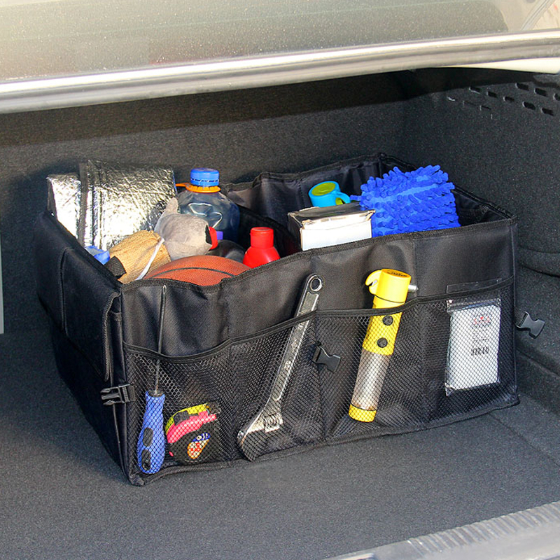 กล่องเก็บของเอนกประสงค์-เเบบผ้า-กระเป๋าจัดระเบียบหลังรถ-กระเป๋าท้ายรถพับเก็บได้-กล่องเก็บของท้ายรถในรถ