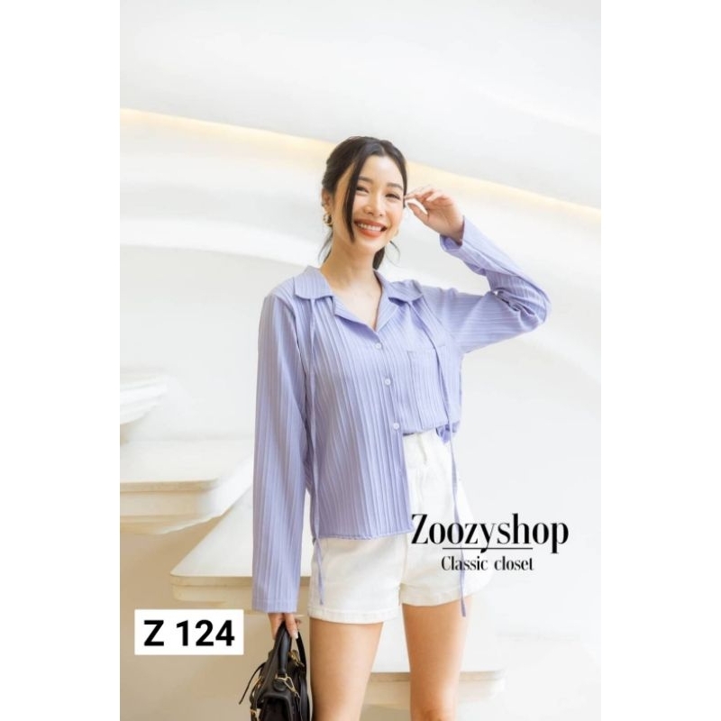 124-z-เสื้อเชิ้ตปกเทเลอร์แขนยาวผู้หญิง-ทรงแบรนด์