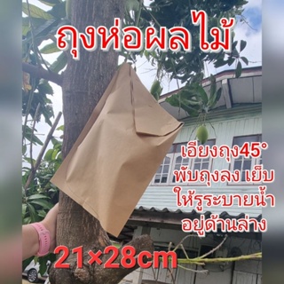 สุดคุ้ม‼️ถุงห่อผลไม้ ห่อมะม่วง ห่อฝรั่งกิมจู (ขนาดกลาง) ให้ผิวเรียบเนียน⚡️ทนแดด-ฝน🌦มัดละ100ใบ