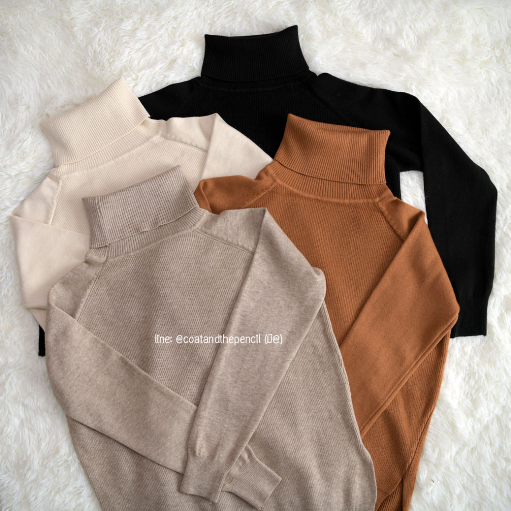 ภาพหน้าปกสินค้าเสื้อไหมพรมคอเต่า ผ้านิ่ม ใส่สบาย Basic Turtleneck Sweater2