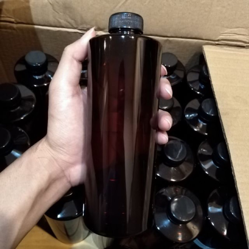 ขวดพลาสติกหนา สีชา,สีดำ พร้อมฝา ขนาด 500 ml | Shopee Thailand