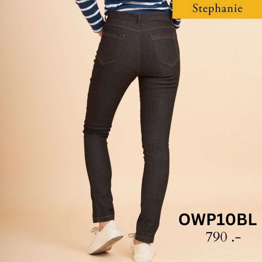 stephanie-กางขายาวสีดำ-ขาทรงกระบอกเล็ก-owp10bl