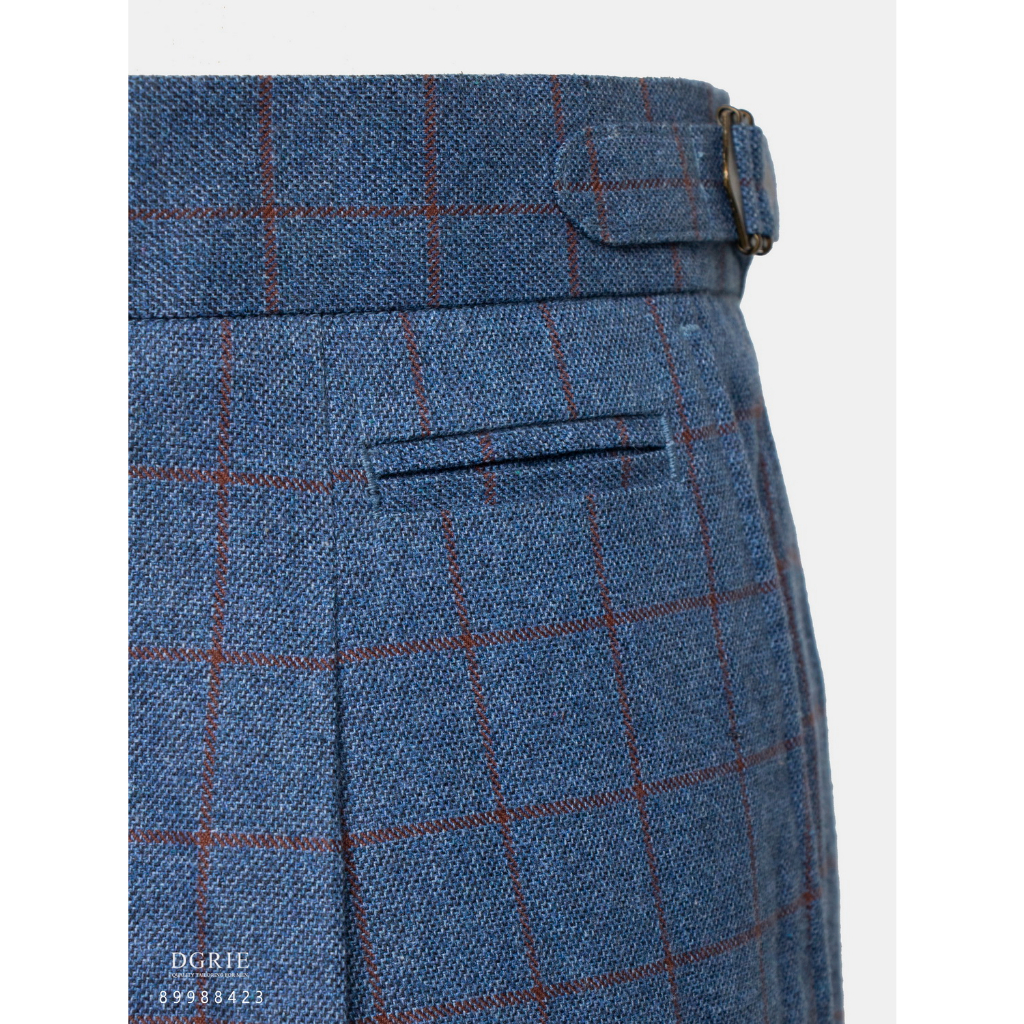 navy-window-3cm-flannel-n-r-vintage-monti-wool-pants-กางเกงสีน้ำเงินลายตาราง